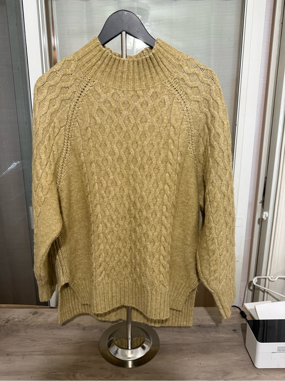 a new day Women's Cable Knit Turtleneck Sweater - Mustard